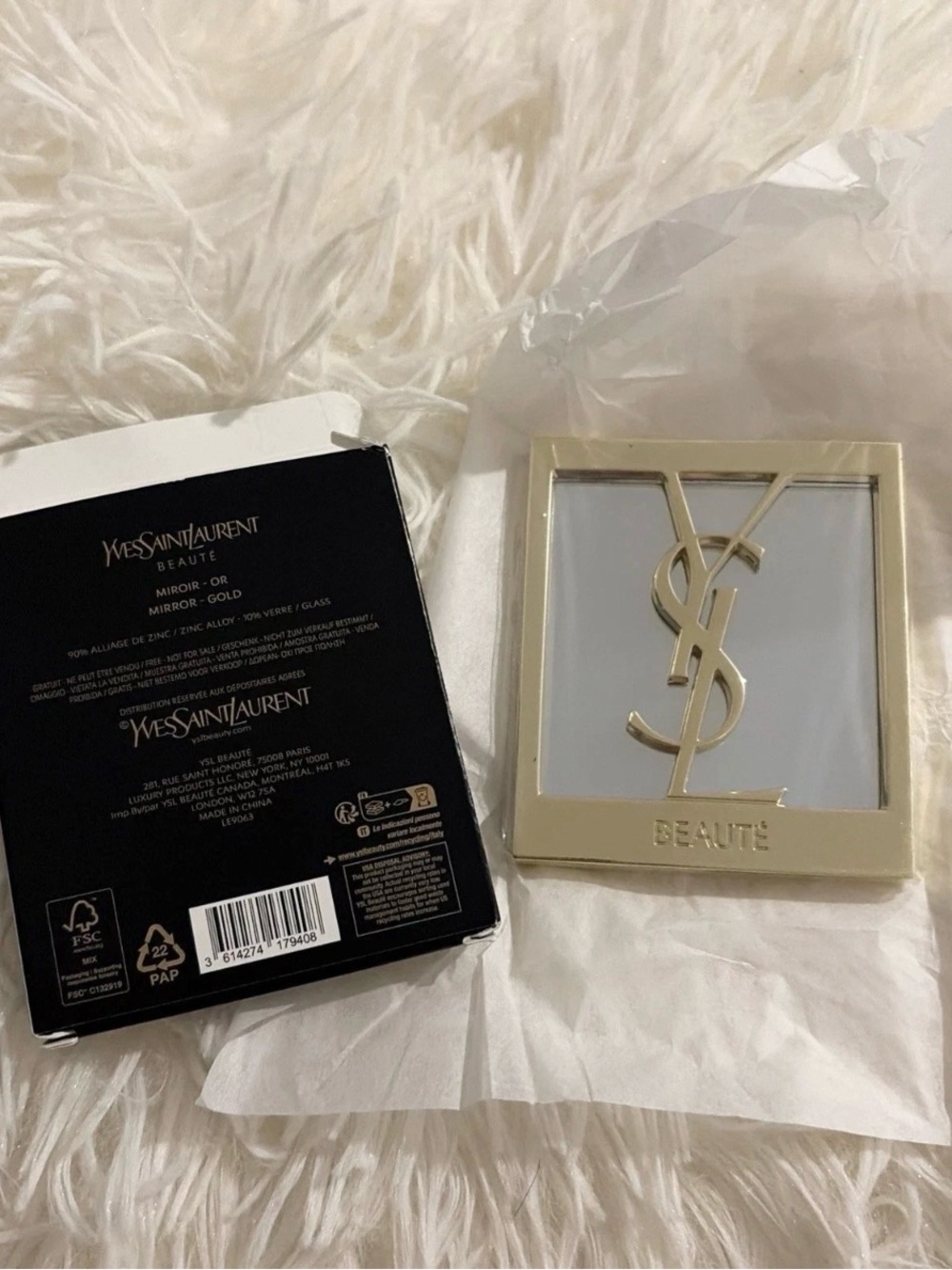 Yves Saint Laurent Gold Logo Compact Case mirror